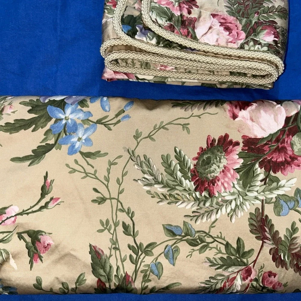 Vintage Ralph Lauren ADRIANA Floral Pillow Shams Cotton European Size Set Of 2